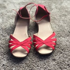 Red Strappy Sandals